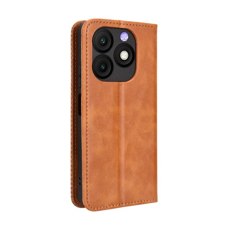 For itel Zeno 10 Magnetic Buckle Retro Texture Leather Phone Case