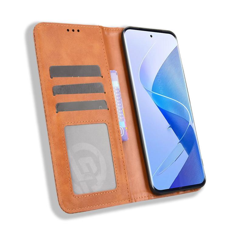 For itel Super 26 Ultra Magnetic Buckle Retro Texture Leather Phone Case