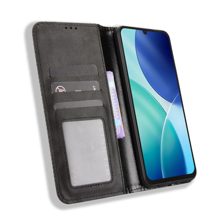 For itel A100 4G Magnetic Buckle Retro Texture Leather Phone Case