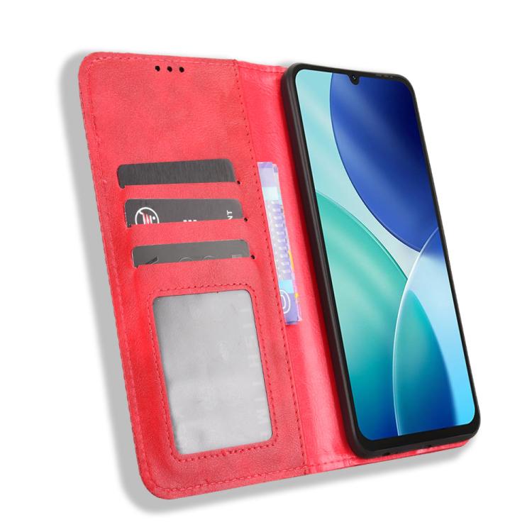 For itel A100 4G Magnetic Buckle Retro Texture Leather Phone Case