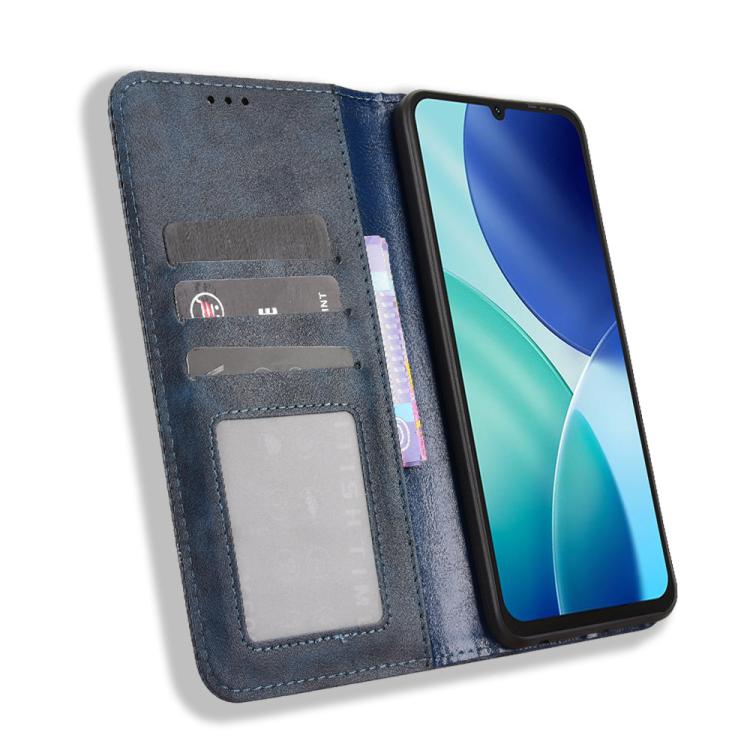For itel A100 4G Magnetic Buckle Retro Texture Leather Phone Case