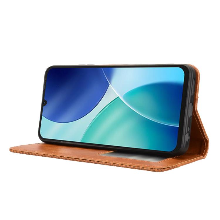 For itel A100 4G Magnetic Buckle Retro Texture Leather Phone Case