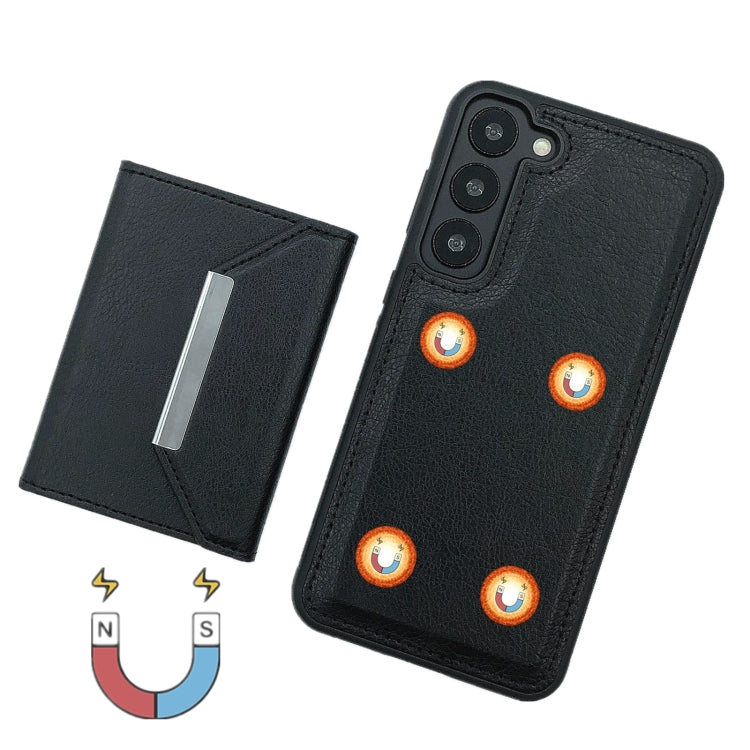 For Samsung Galaxy S21 FE 5G Solid Color Metal Buckle Card Slots Bag Phone Case