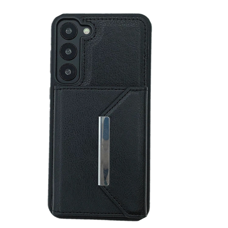 For Samsung Galaxy S23+ 5G Solid Color Metal Buckle Card Slots Bag Phone Case
