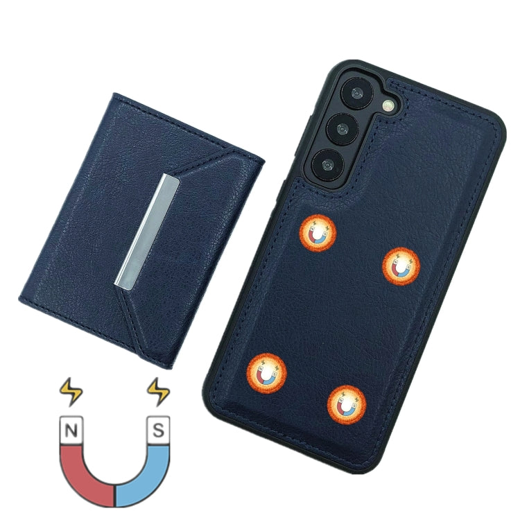 For Samsung Galaxy S24 5G Solid Color Metal Buckle Card Slots Bag Phone Case