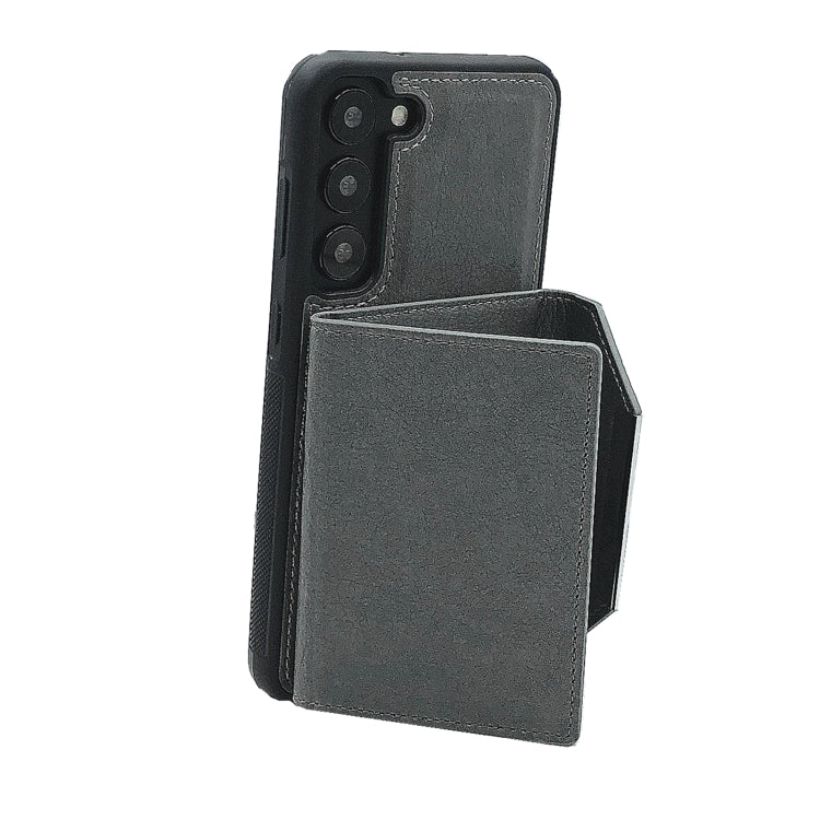 For Samsung Galaxy S24 5G Solid Color Metal Buckle Card Slots Bag Phone Case