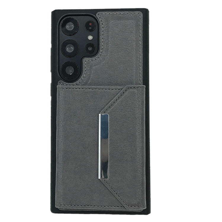 For Samsung Galaxy S21 Ultra 5G Solid Color Metal Buckle Card Slots Bag Phone Case