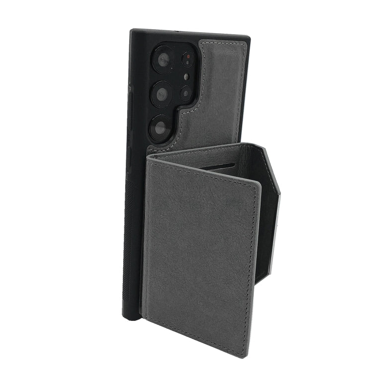 For Samsung Galaxy S21 Ultra 5G Solid Color Metal Buckle Card Slots Bag Phone Case