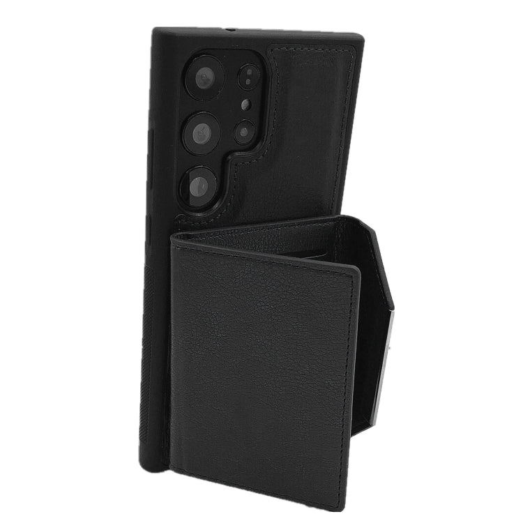 For Samsung Galaxy S21 Ultra 5G Solid Color Metal Buckle Card Slots Bag Phone Case