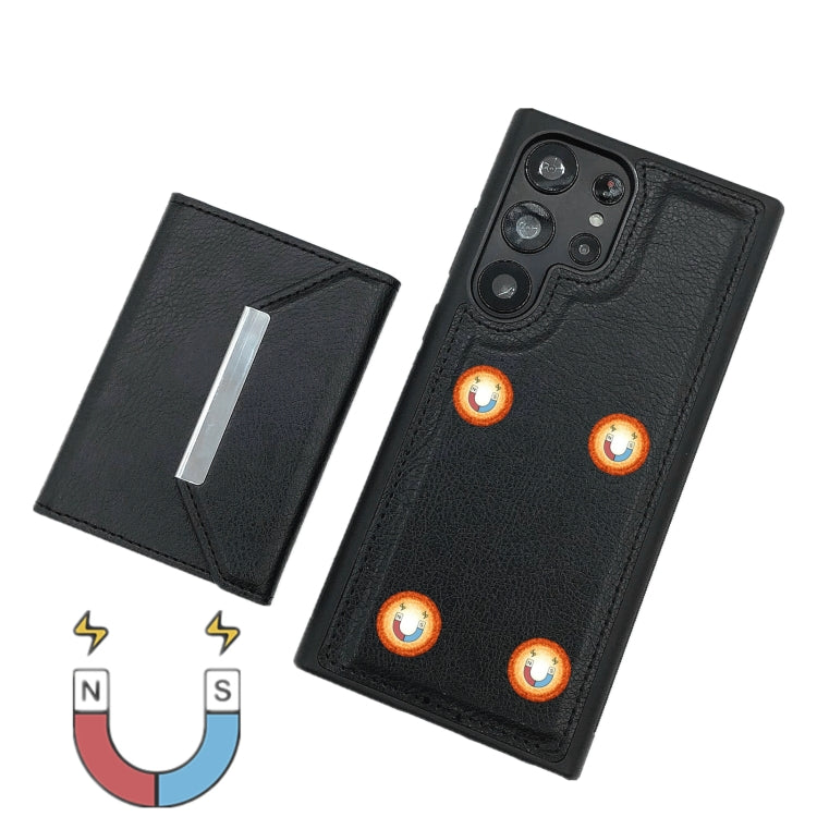 For Samsung Galaxy S21 Ultra 5G Solid Color Metal Buckle Card Slots Bag Phone Case