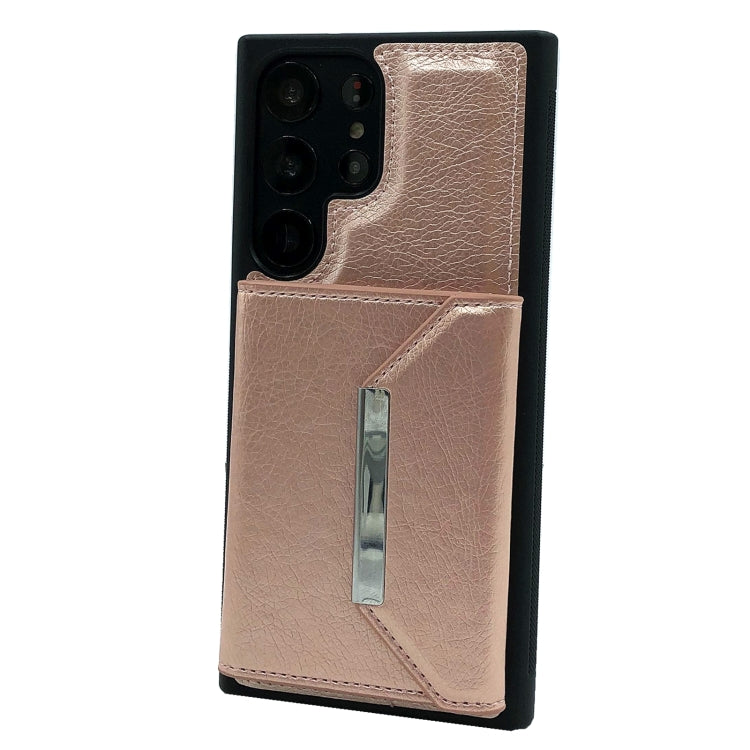 For Samsung Galaxy S21 Ultra 5G Solid Color Metal Buckle Card Slots Bag Phone Case