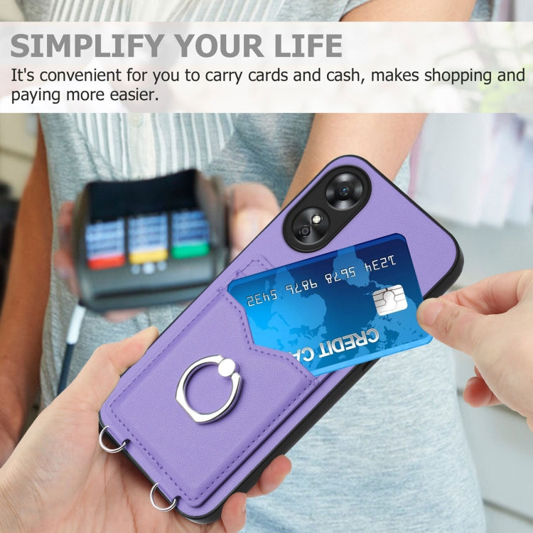 For OPPO A17 Global R20 Ring Card Holder Phone Case