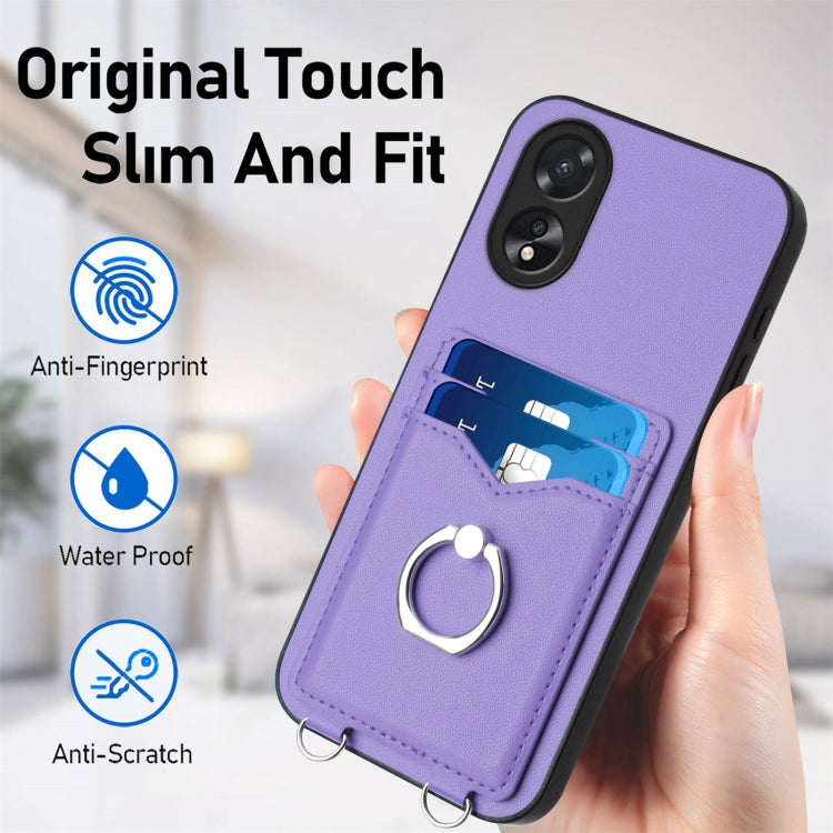 For OPPO A38 4G / A18 4G Global R20 Ring Card Holder Phone Case