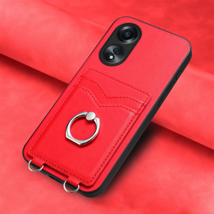 For OPPO A58 4G Global R20 Ring Card Holder Phone Case
