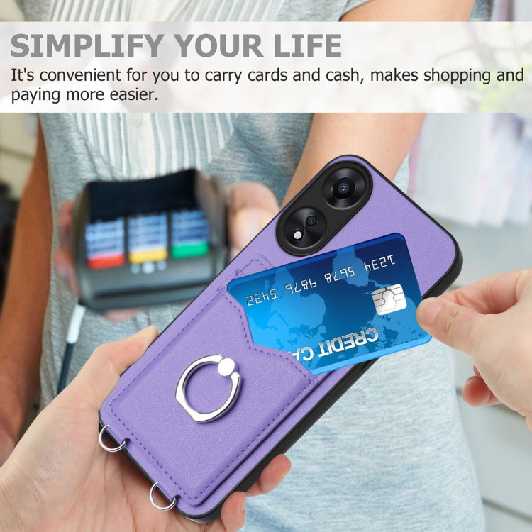 For OPPO A78 4G Global R20 Ring Card Holder Phone Case