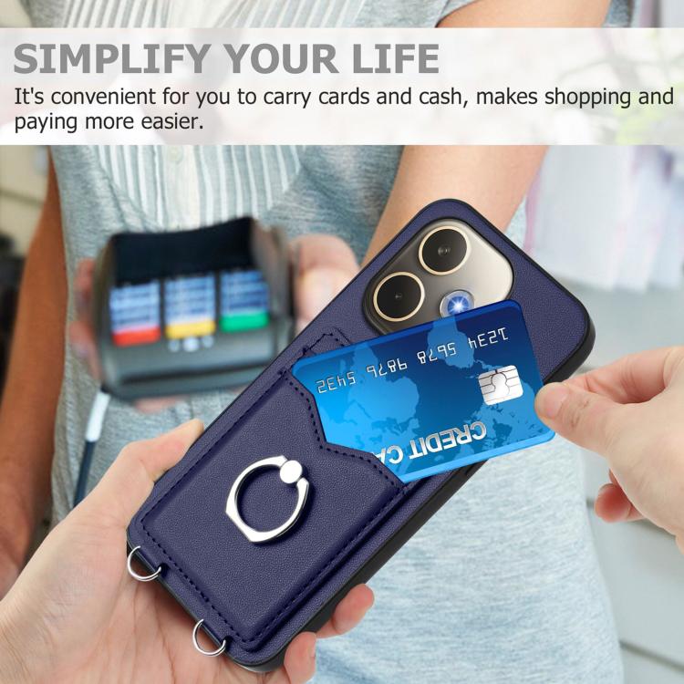 For OPPO A5 Energy / A5 Pro 5G Global R20 Ring Card Holder Phone Case