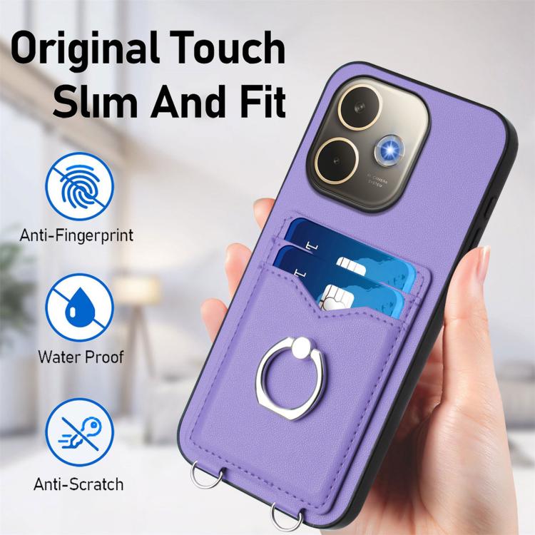 For OPPO A5 Energy / A5 Pro 5G Global R20 Ring Card Holder Phone Case