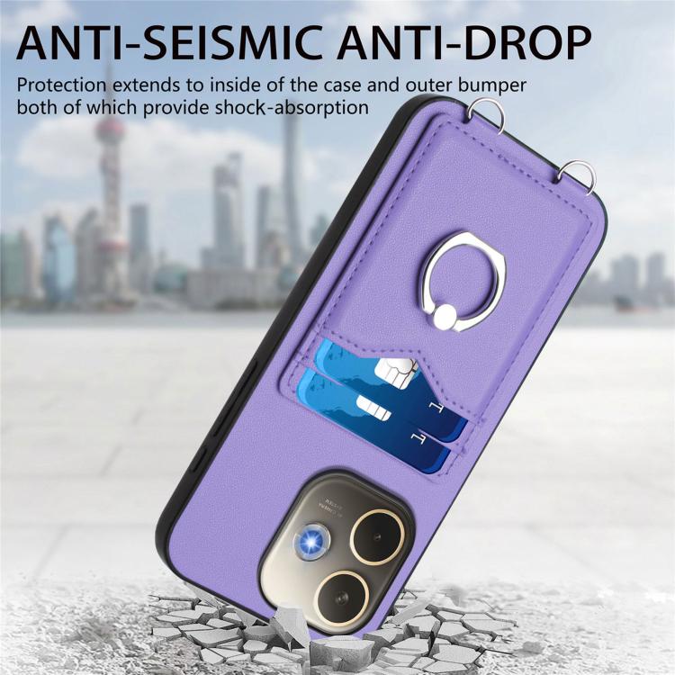 For OPPO A5 Energy / A5 Pro 5G Global R20 Ring Card Holder Phone Case