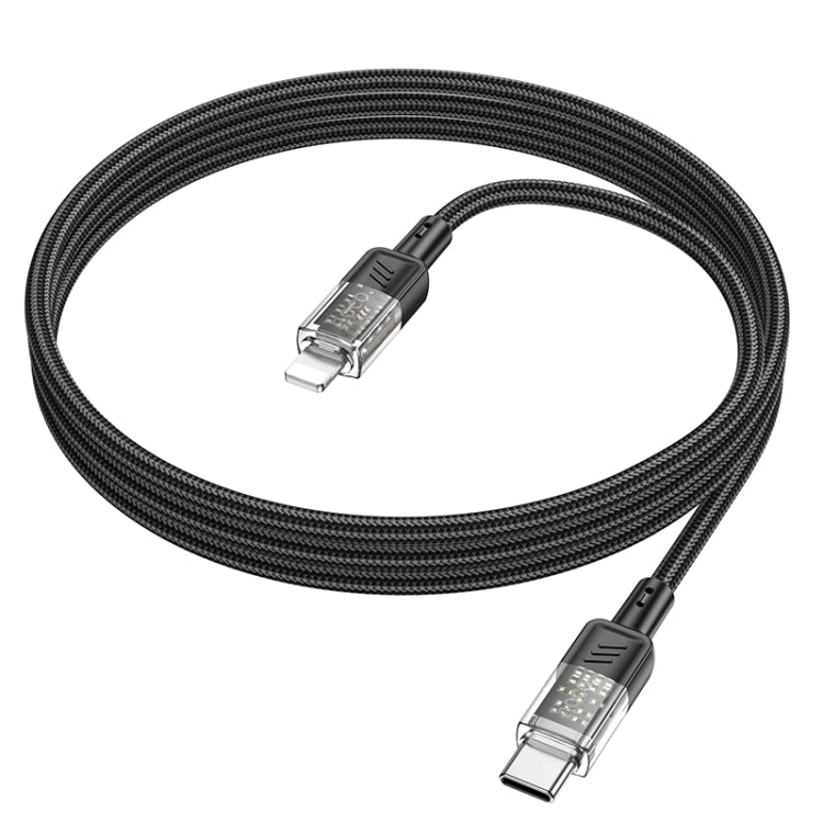 hoco U129 Spirit 1.2m PD27W USB-C / Type-C to 8 Pin Transparent Charging Data Cable