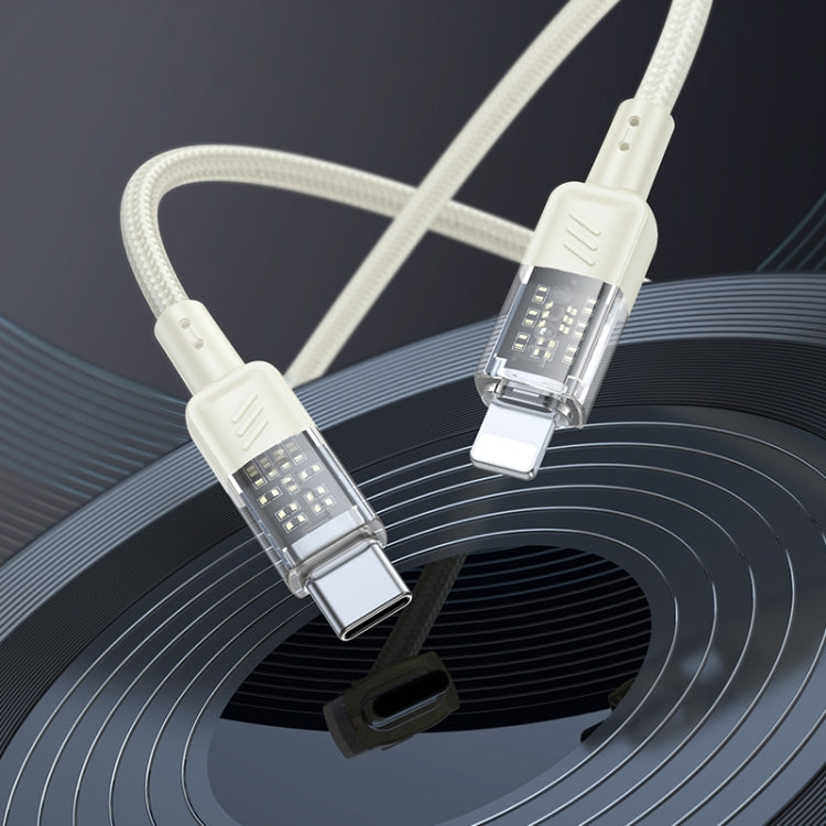 hoco U129 Spirit 1.2m PD27W USB-C / Type-C to 8 Pin Transparent Charging Data Cable