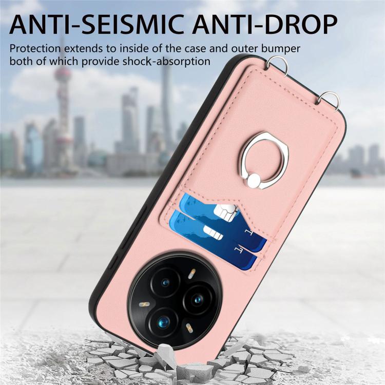 For Realme 14 Pro+ R20 Ring Card Holder Phone Case