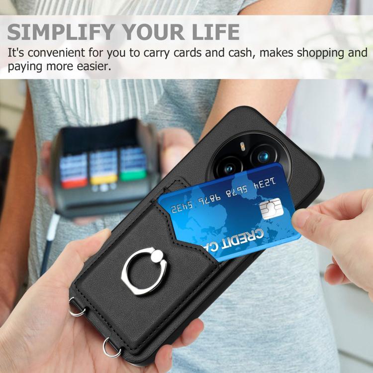 For Realme 14 Pro+ R20 Ring Card Holder Phone Case