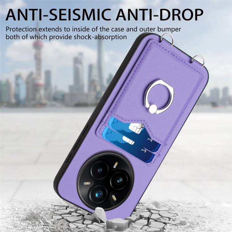 For Realme 14 Pro+ R20 Ring Card Holder Phone Case
