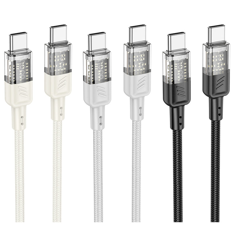 hoco U129 Spirit 1.2m 60W USB-C / Type-C to Type-C Transparent Charging Data Cable