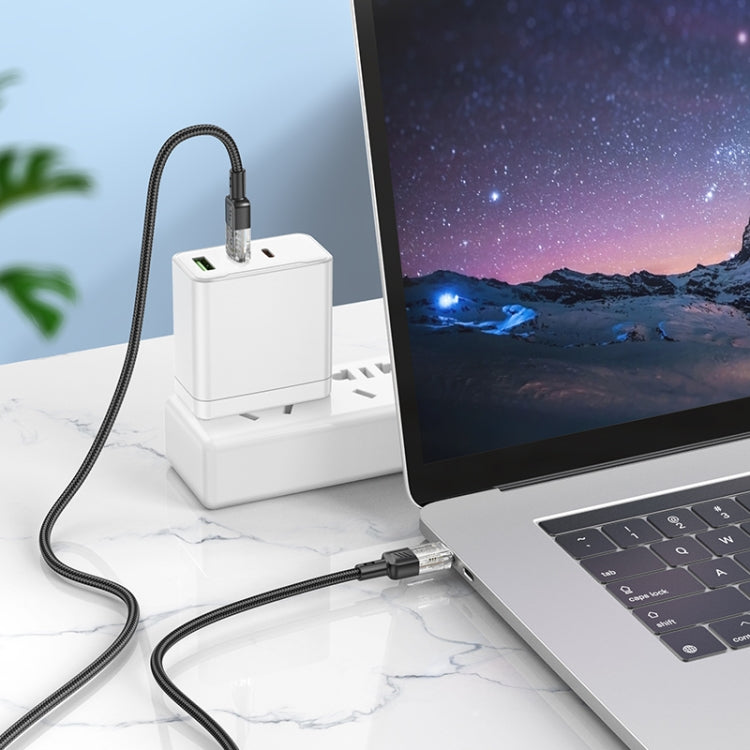 hoco U129 Spirit 1.2m 60W USB-C / Type-C to Type-C Transparent Charging Data Cable