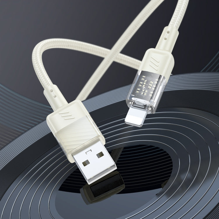 hoco U129 Spirit 1.2m 2.4A USB to 8 Pin Transparent Charging Data Cable