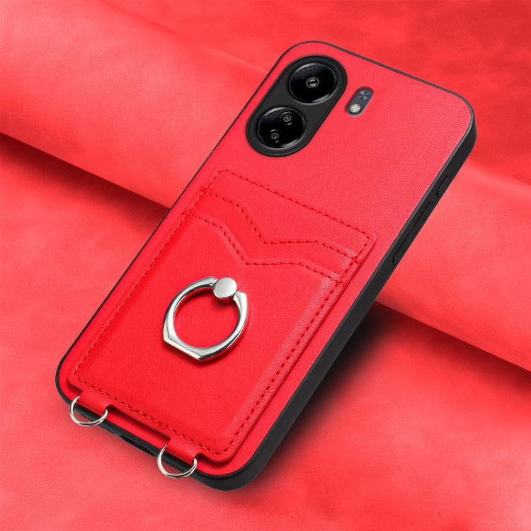 For Xiaomi Redmi 13C 4G Global R20 Ring Card Holder Phone Case