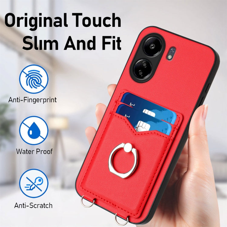 For Xiaomi Redmi 13C 4G Global R20 Ring Card Holder Phone Case