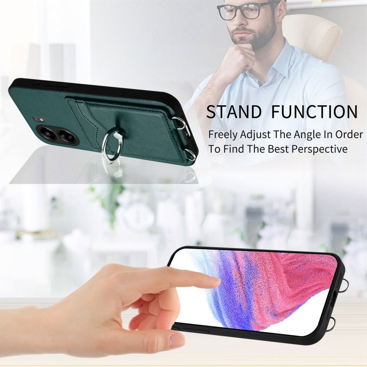 For Xiaomi Redmi 13C 4G Global R20 Ring Card Holder Phone Case