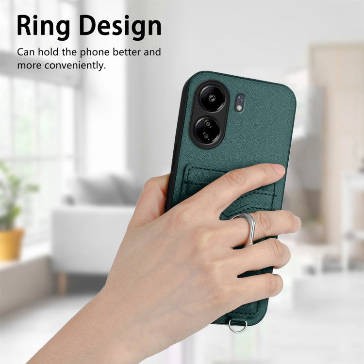 For Xiaomi Redmi 13C 4G Global R20 Ring Card Holder Phone Case