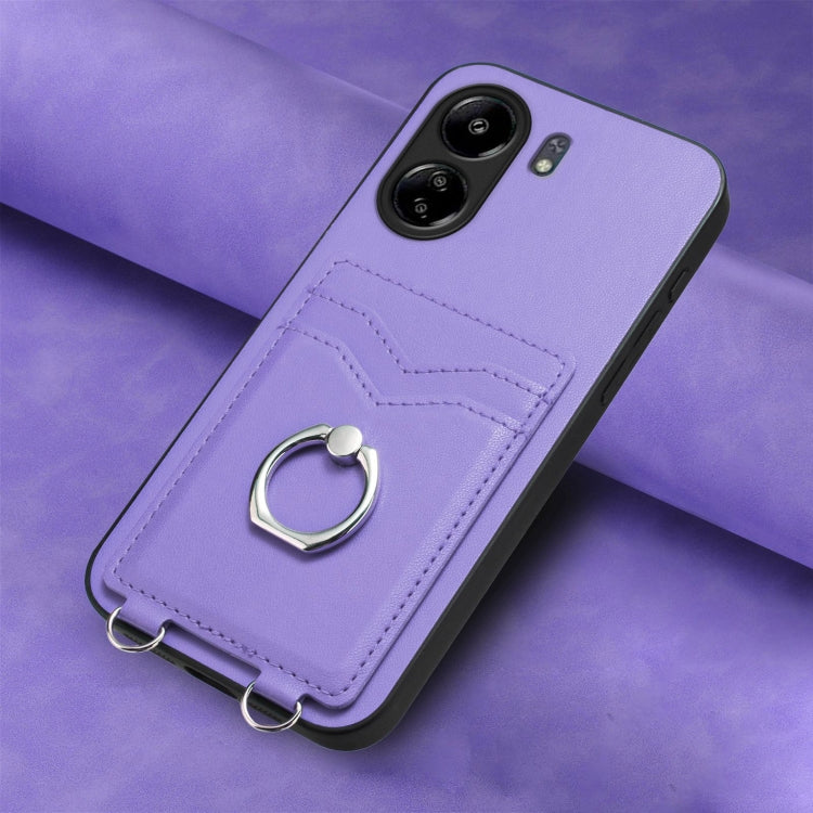 For Xiaomi Redmi 13C 4G Global R20 Ring Card Holder Phone Case
