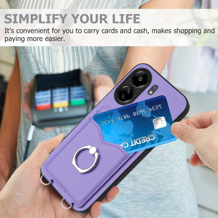 For Xiaomi Redmi 13C 4G Global R20 Ring Card Holder Phone Case