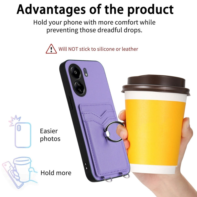 For Xiaomi Poco C65 R20 Ring Card Holder Phone Case