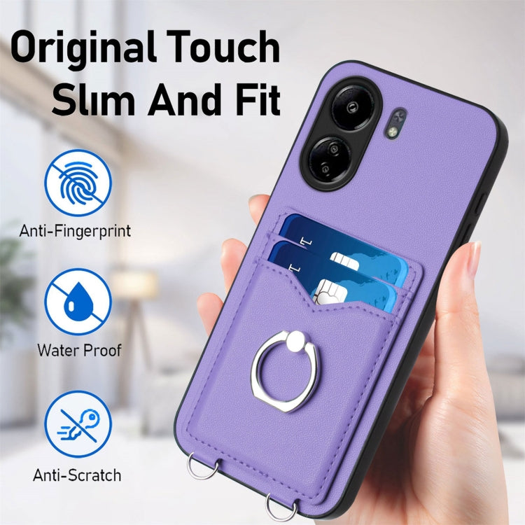 For Xiaomi Poco C65 R20 Ring Card Holder Phone Case