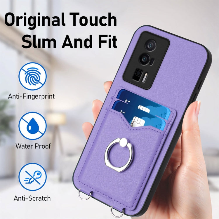 For Xiaomi Poco F5 Pro 5G R20 Ring Card Holder Phone Case
