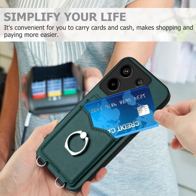 For Xiaomi Redmi Note 13 Pro 4G Global R20 Ring Card Holder Phone Case