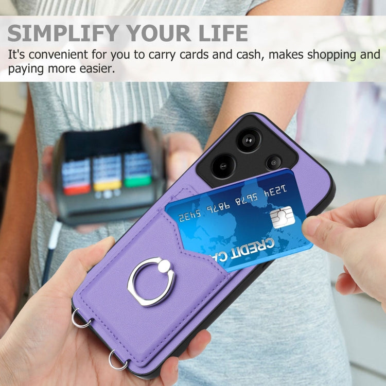 For Xiaomi Redmi Note 13 Pro 4G Global R20 Ring Card Holder Phone Case