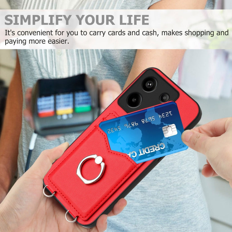 For Xiaomi Redmi Note 13 Pro 5G R20 Ring Card Holder Phone Case