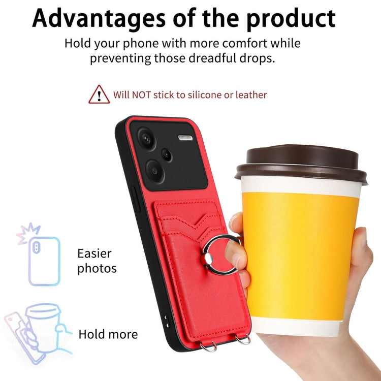 For Xiaomi Redmi Note 13 Pro+ R20 Ring Card Holder Phone Case