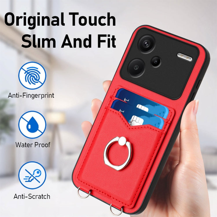 For Xiaomi Redmi Note 13 Pro+ R20 Ring Card Holder Phone Case
