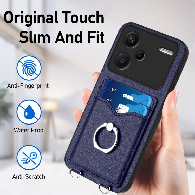 For Xiaomi Redmi Note 13 Pro+ R20 Ring Card Holder Phone Case