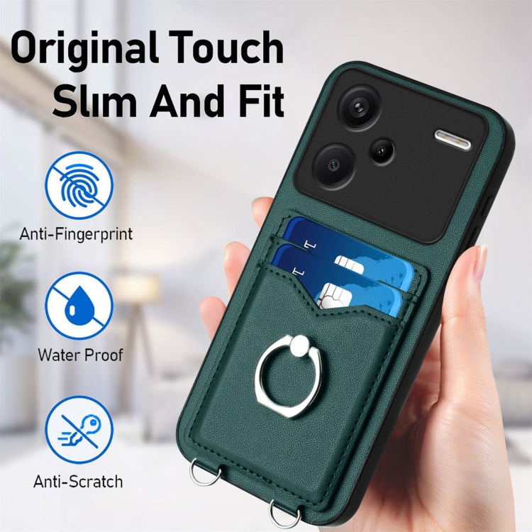 For Xiaomi Redmi Note 13 Pro+ R20 Ring Card Holder Phone Case