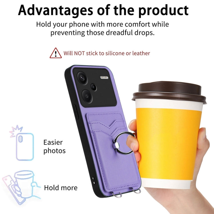 For Xiaomi Redmi Note 13 Pro+ R20 Ring Card Holder Phone Case