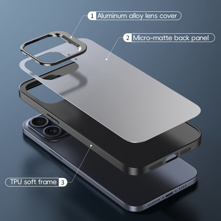 For iPhone 13 Pro Aluminum Alloy Lens Holder Frosted Skin-feel Phone Case