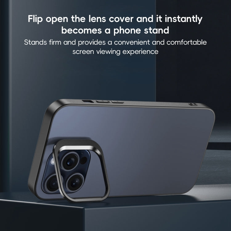 For iPhone 13 Aluminum Alloy Lens Holder Frosted Skin-feel Phone Case