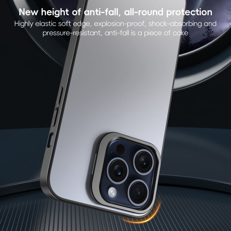 For iPhone 14 Aluminum Alloy Lens Holder Frosted Skin-feel Phone Case